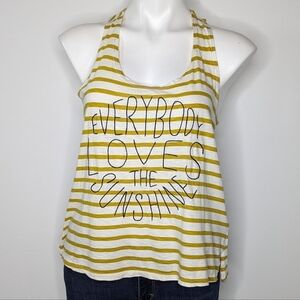 Sundry yellow white stripe sunshine scoop neck tank top S